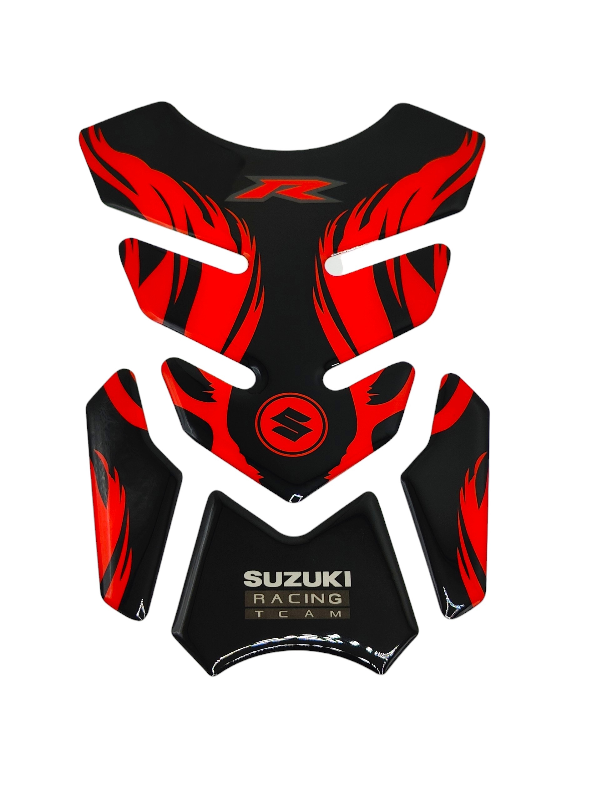 AKE - Suzuki Team Type R 3D Gel Tank Pad Set - Type R Resin Fuel Tank Protector Anti-Scratch Kit for GD110 GS150, GS150SE & GR150